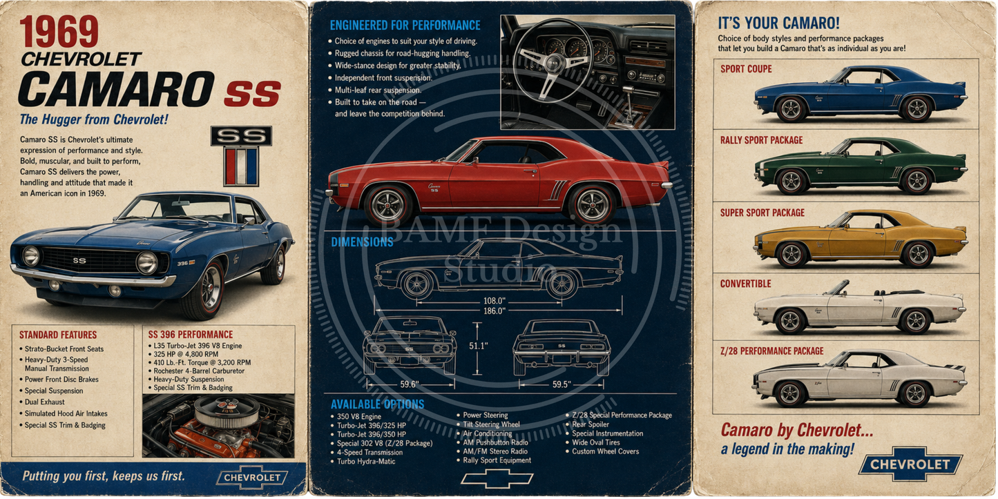 1969 Camaro SS | DeskScape Workstation Mat | Automotive Collection