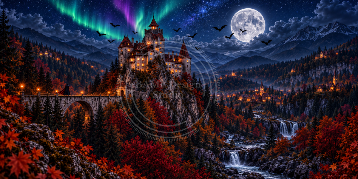 Night Count | Bran Castle, Romania | DeskScape Workstation Mat