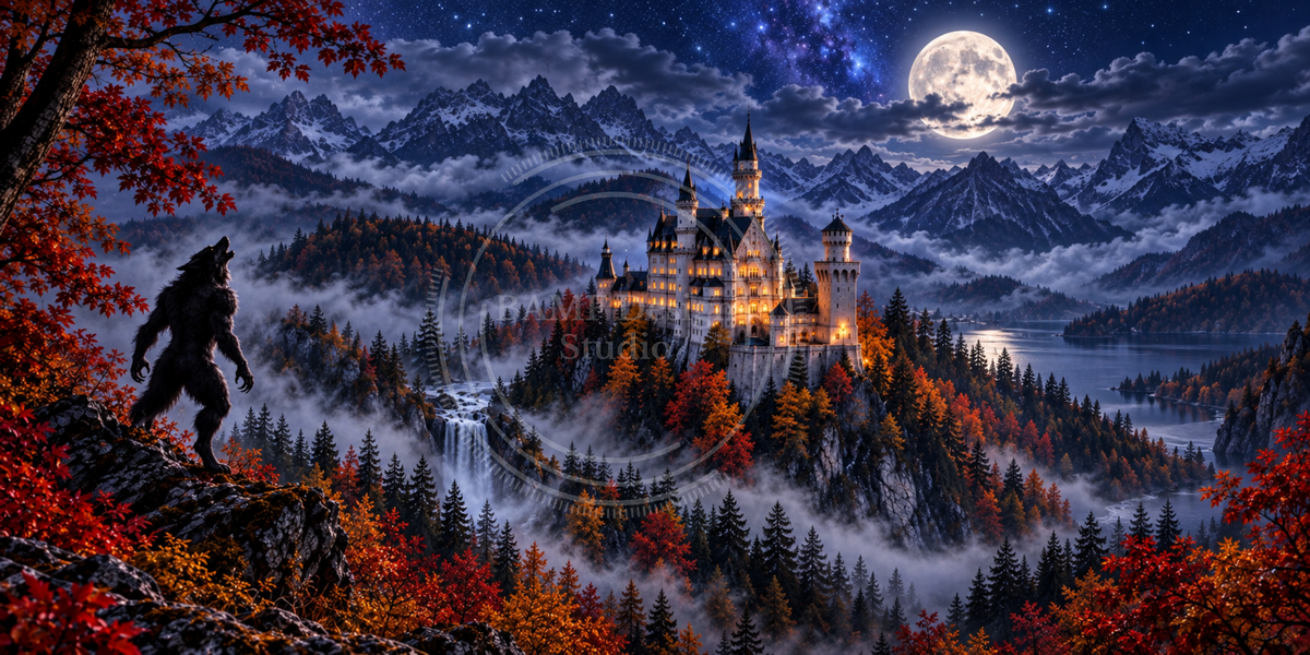 Nightwatch | Neuschwanstein Castle, Germany | DeskScape Workstation Mat