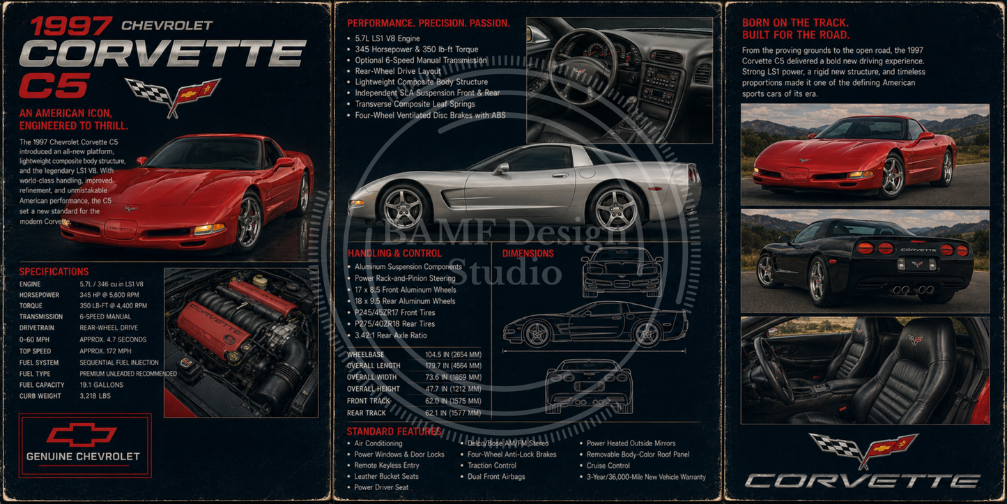 1997 Corvette C5 | DeskScape Workstation Mat | Automotive Collection