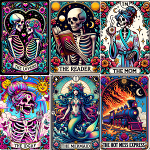 Tarot Card Skeleton Journal