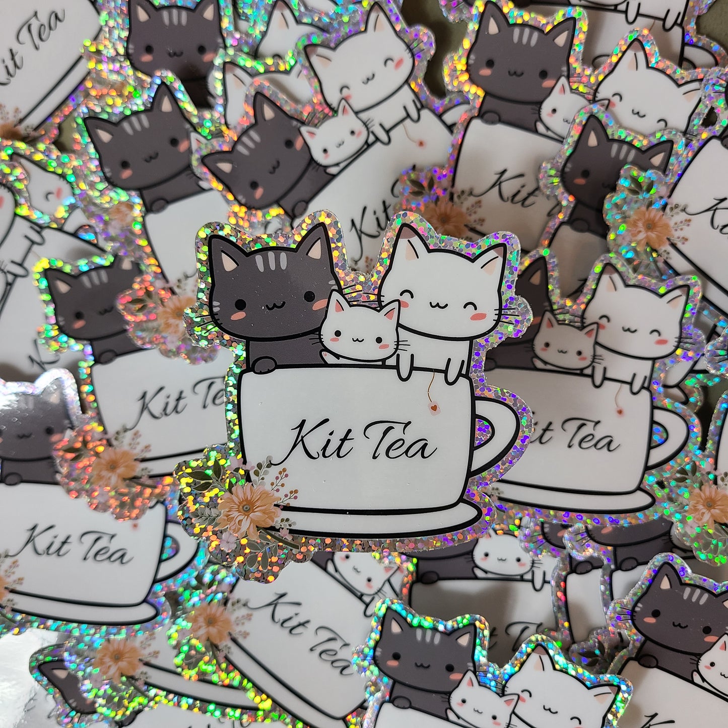 Kit Tea Sparkle Holo Sticker