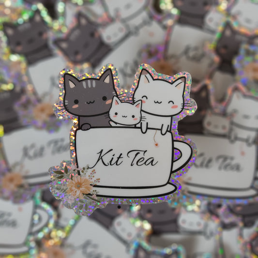 Kit Tea Sparkle Holo Sticker