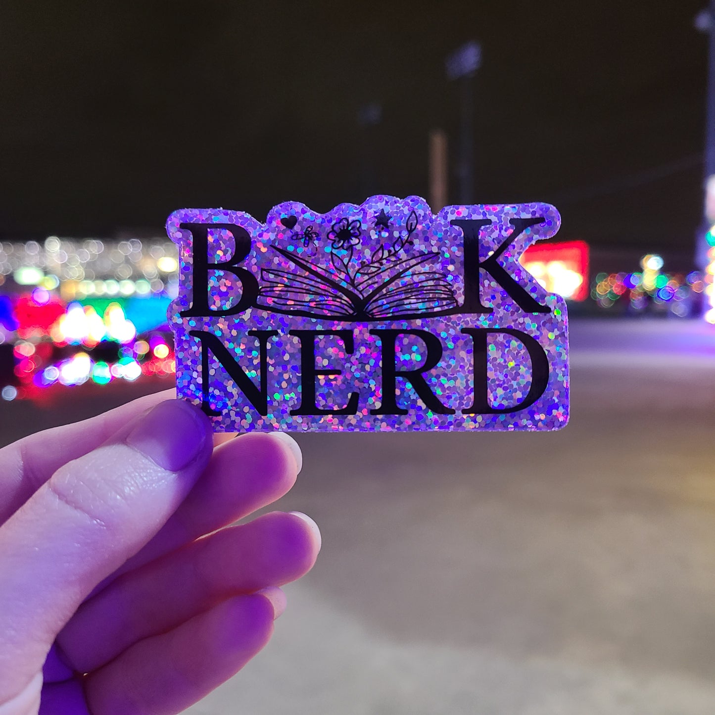 Book Nerd Sparkle Holo Sticker