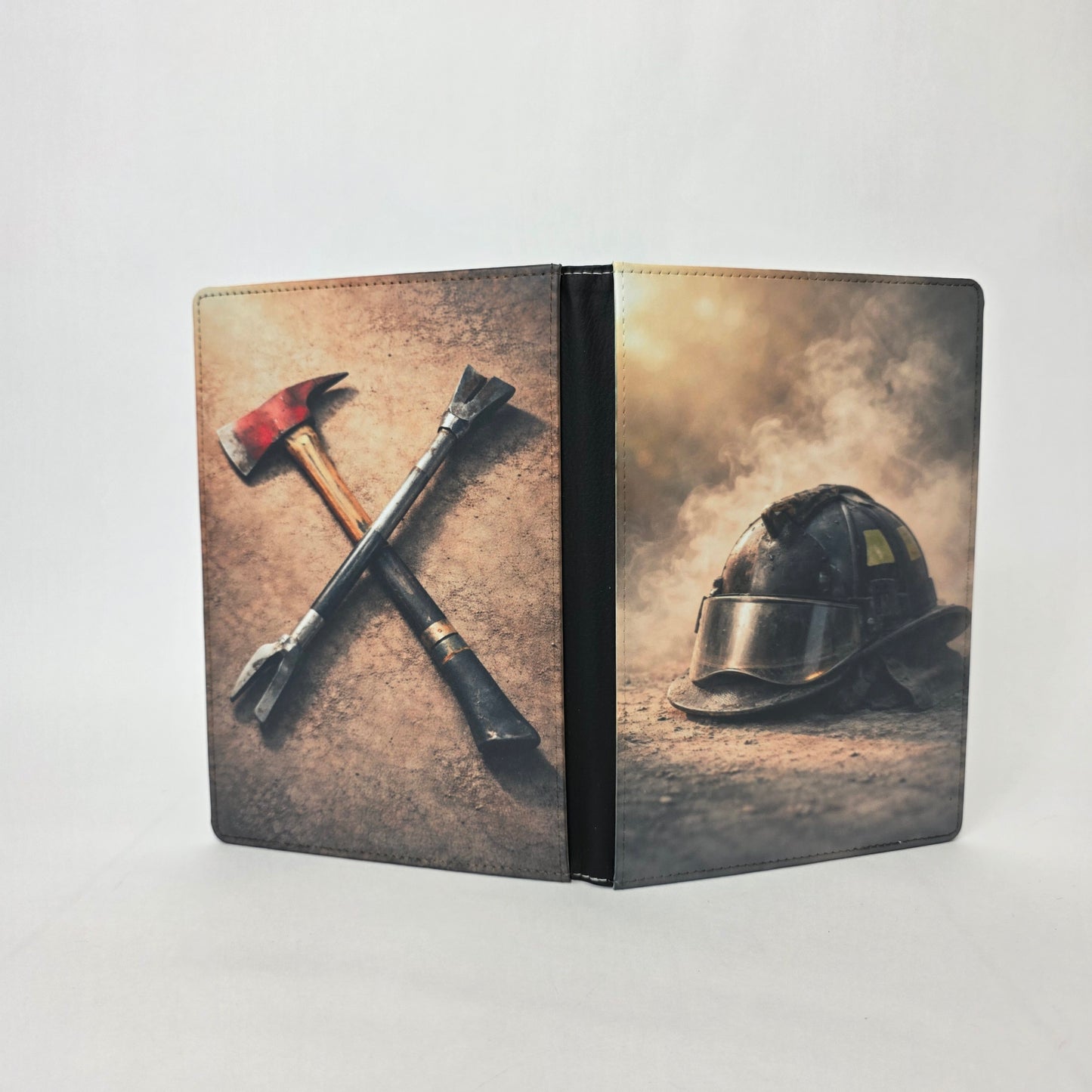Firefighter Helmet and Halligan Journal