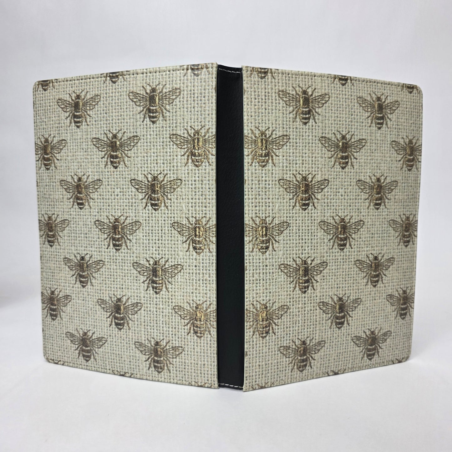Gold Foiled Bees on Burlap Journal