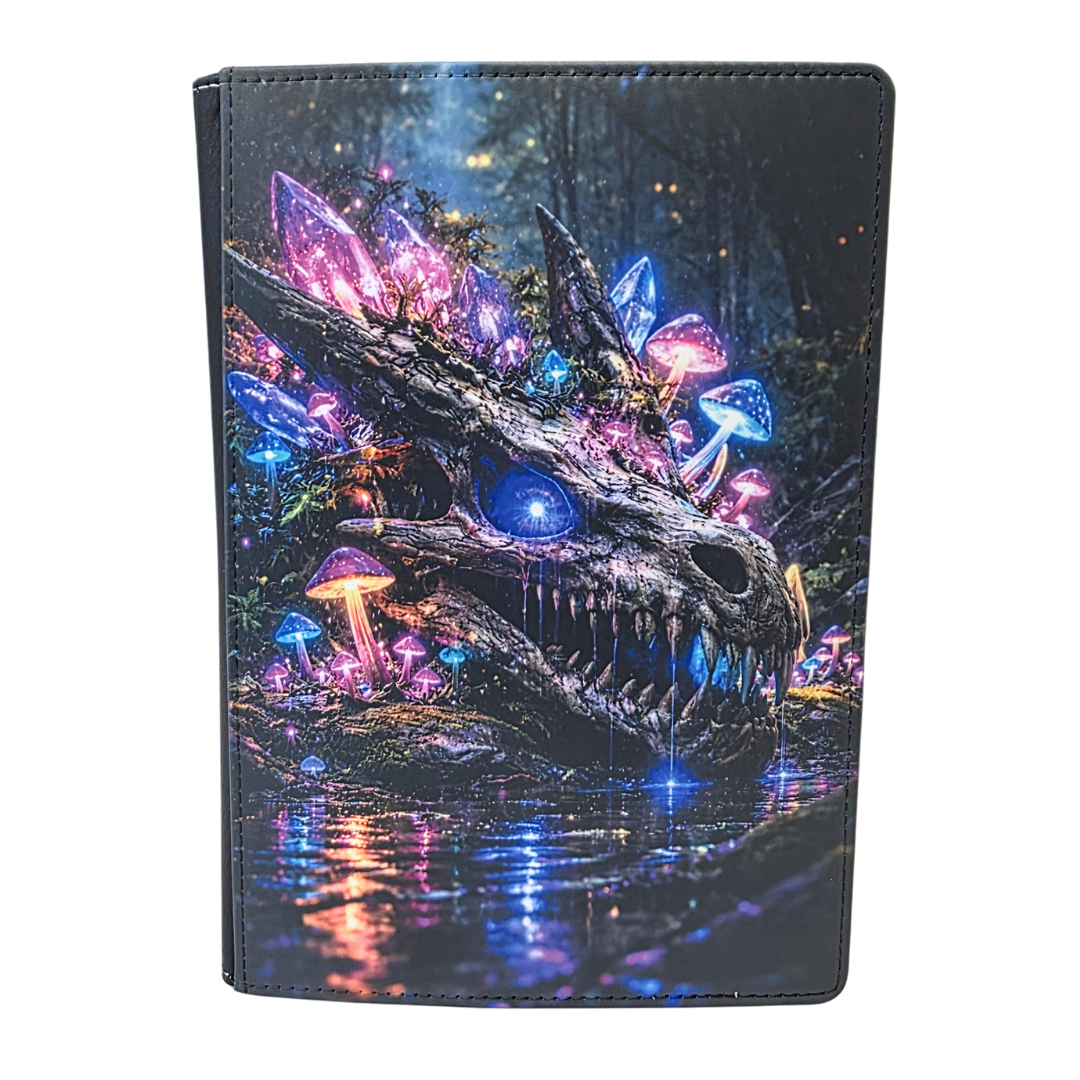 Dark Neon Dragon Skull Journal