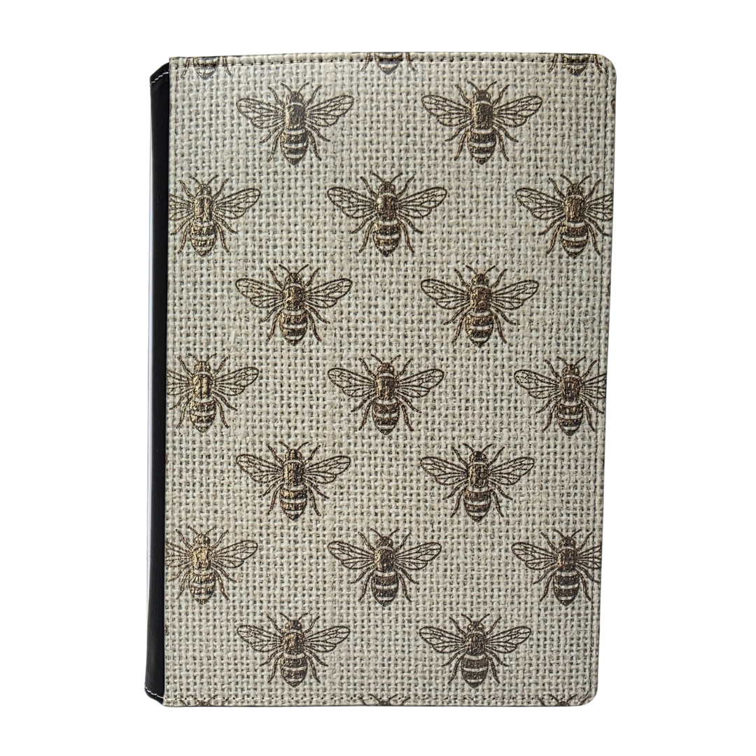 Gold Foiled Bees on Burlap Journal