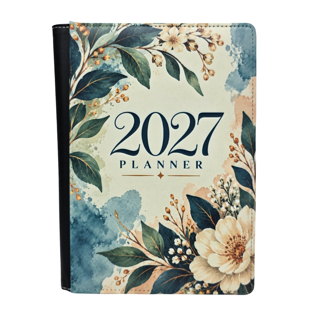 Botanical Green and Blue 2027 Planner Cover