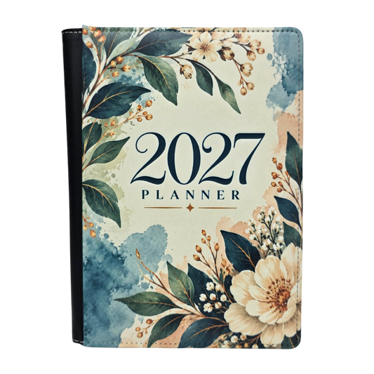 Botanical Green and Blue 2027 Planner Cover