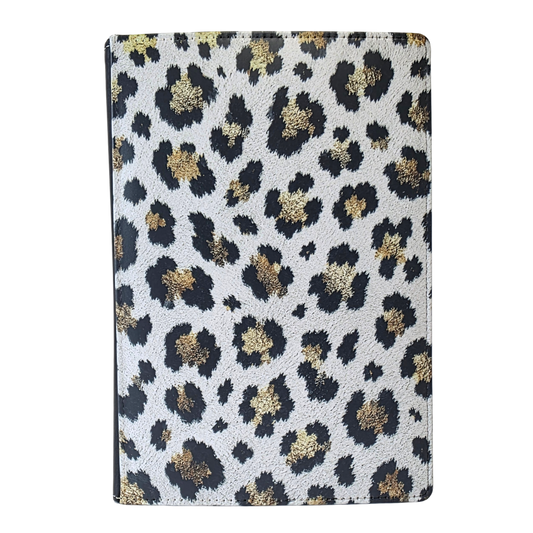 Leopard Print White and Gold Visually Textured Journal