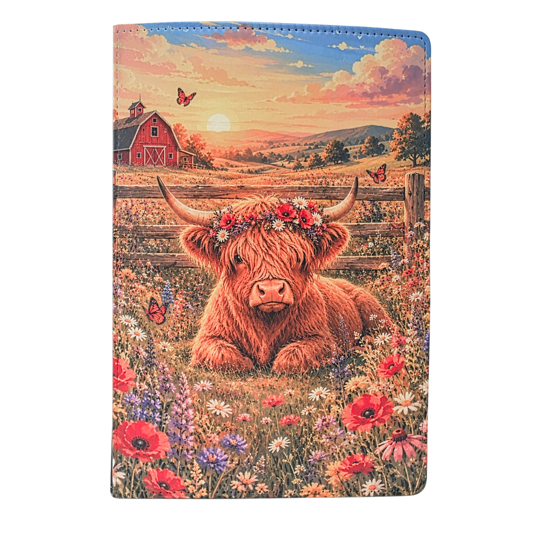 Wildflower Highland Cow Journal