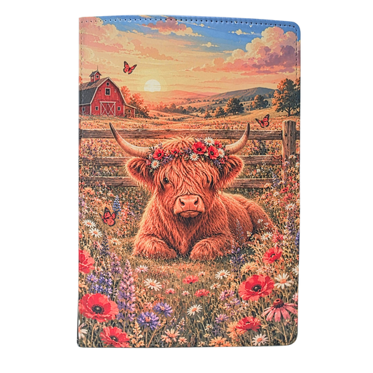 Wildflower Highland Cow Journal