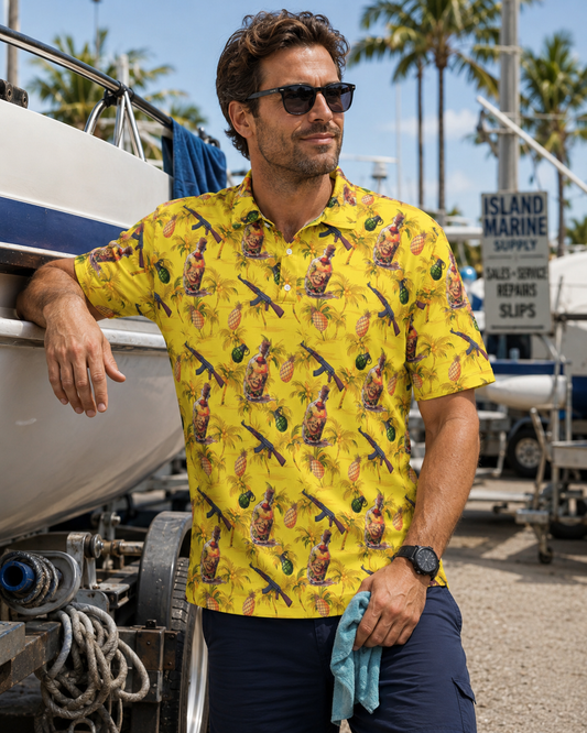 Rum Runner | FlexFit Polo | The Island Collection