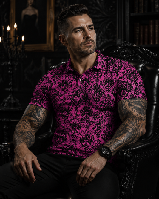 Vixen Damask | FlexFit Polo | Gothic Damask Collection