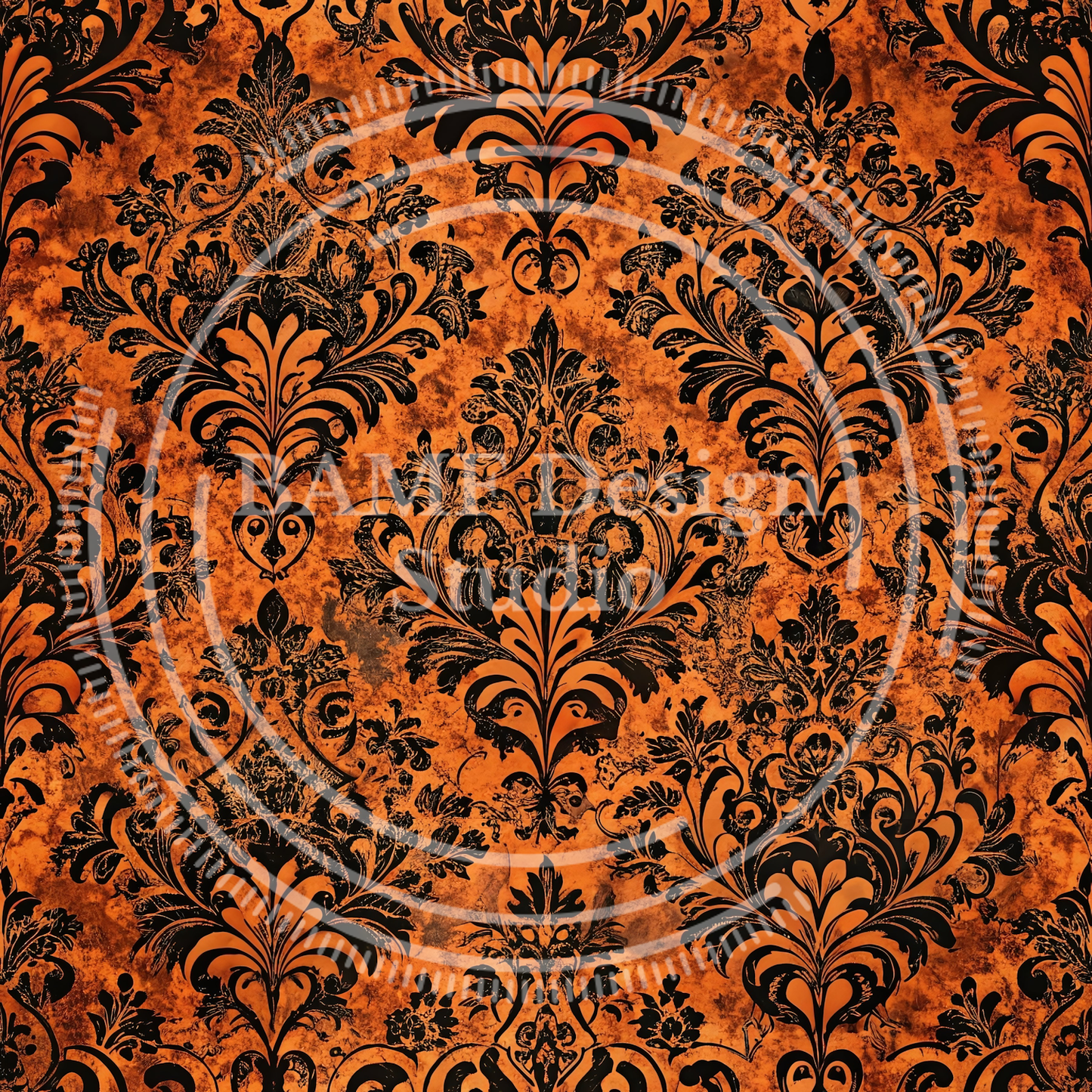 Ember Damask | FlexFit Polo | Gothic Damask Collection