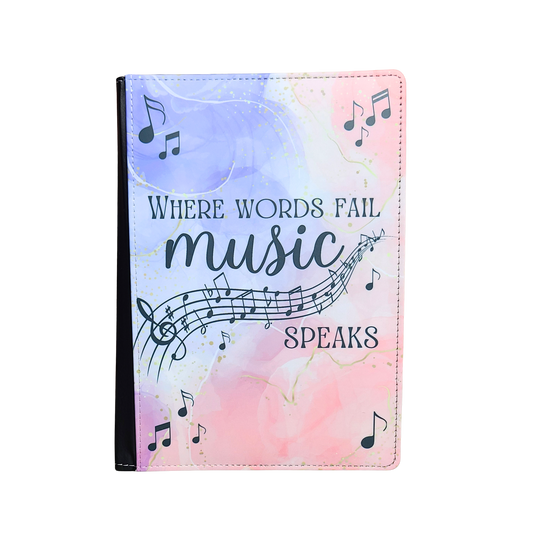 Music Journal, Watercolor Pink and Purple