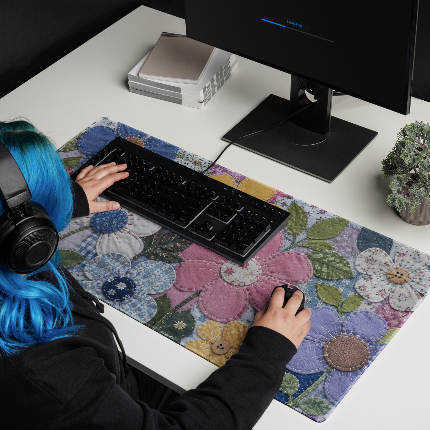 Stitched in Bloom | DeskScape Workstation Mat