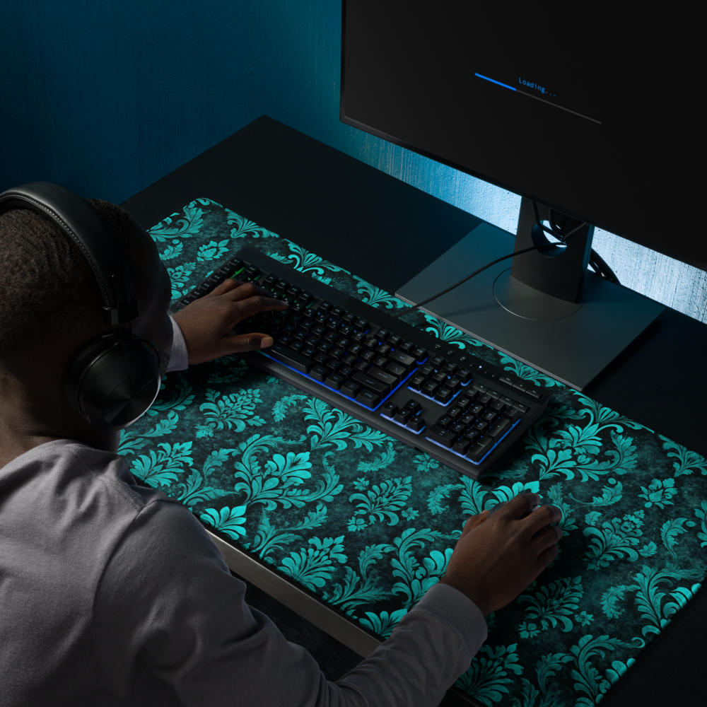 Abyss Damask | DeskScape Workstation Mat | Damask Collection