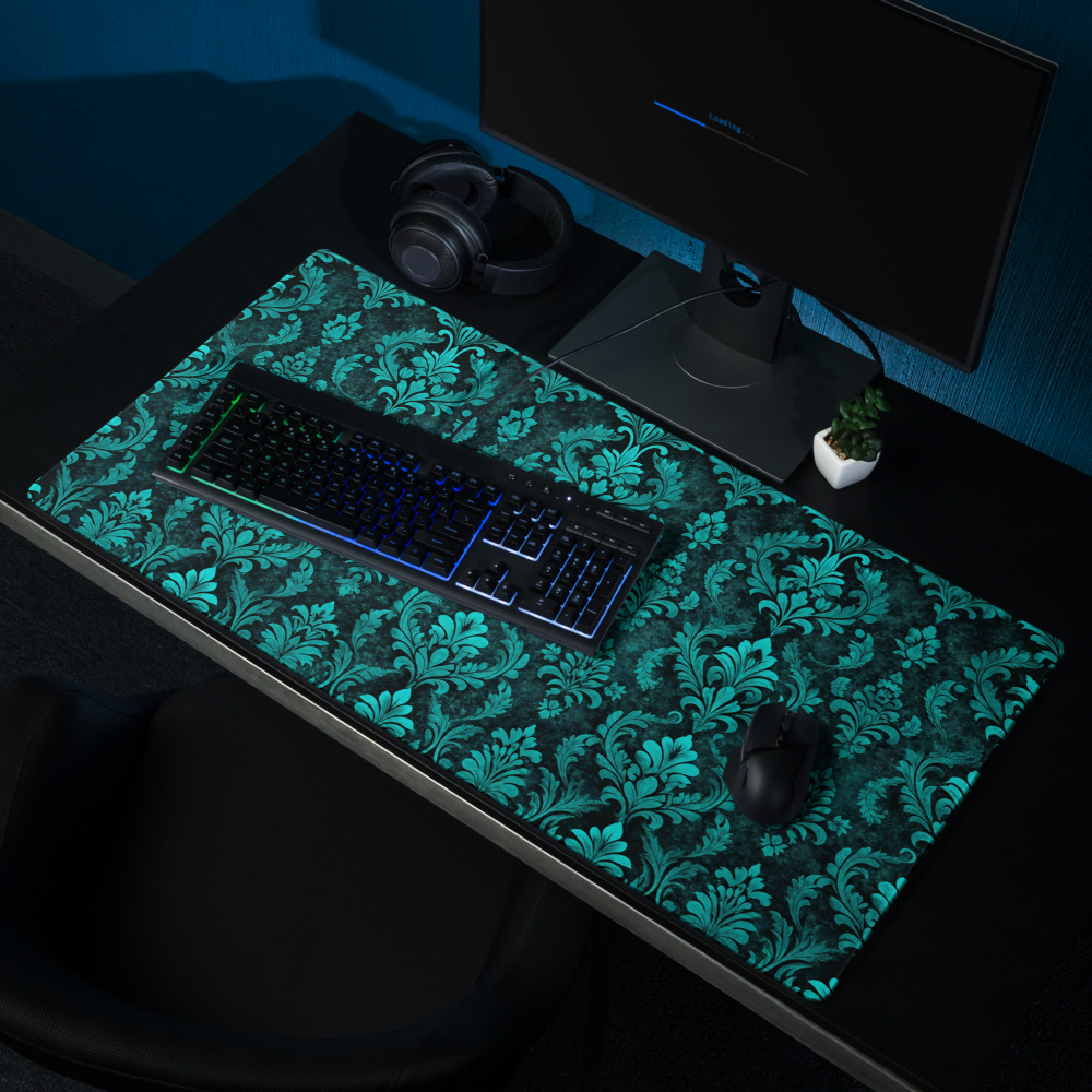 Abyss Damask | DeskScape Workstation Mat | Damask Collection