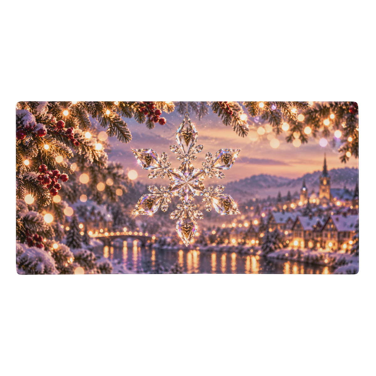 Glass Snowflake | DeskScape Workstation Mat