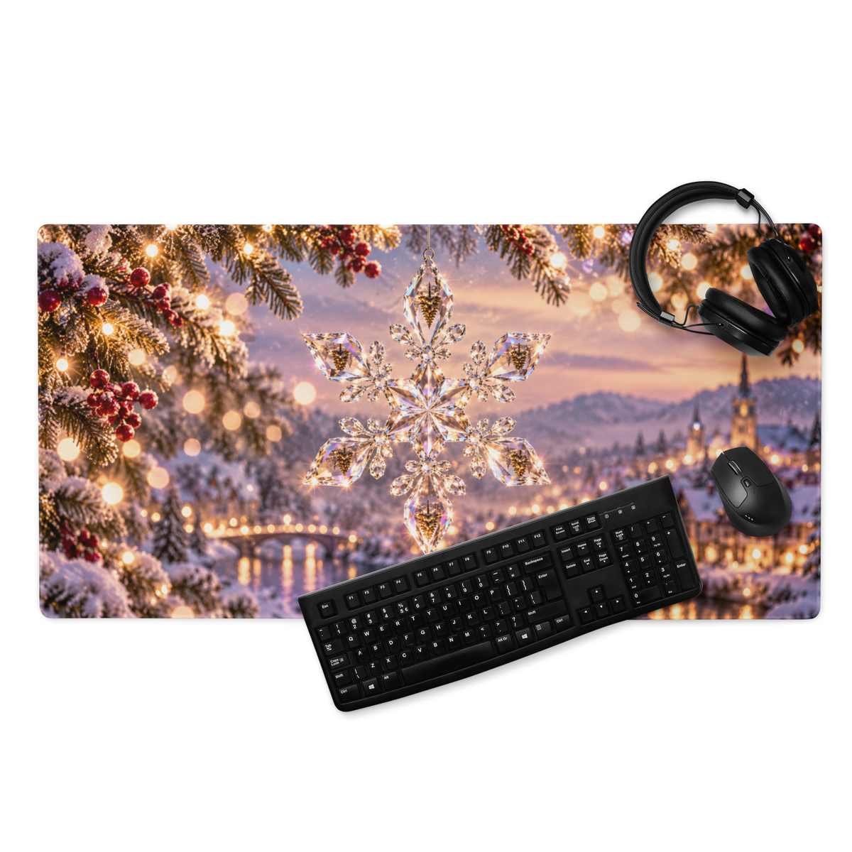 Glass Snowflake | DeskScape Workstation Mat