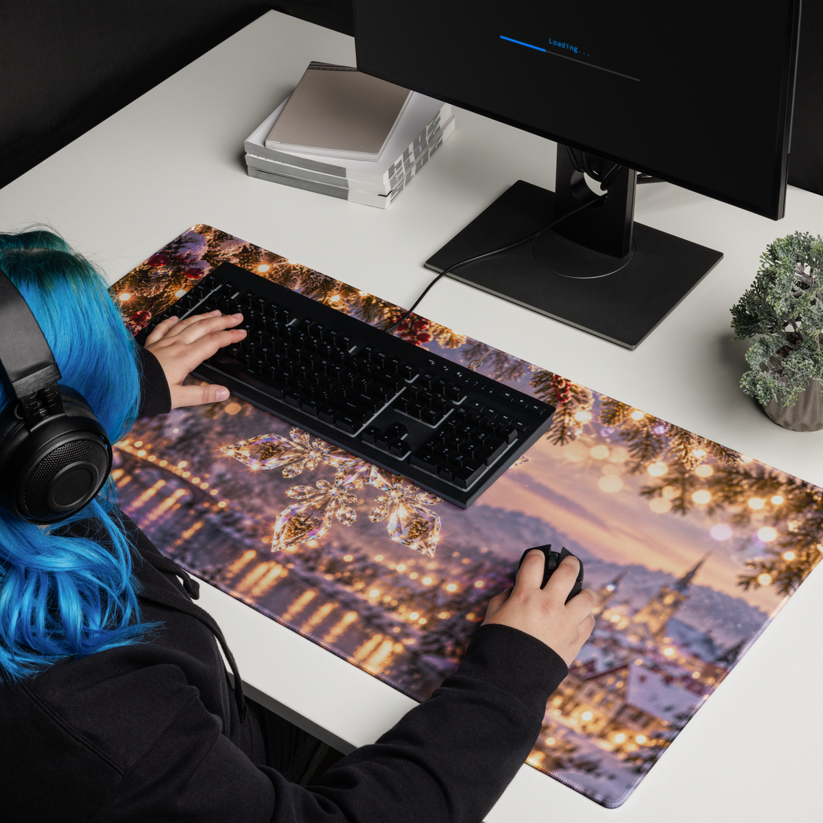 Glass Snowflake | DeskScape Workstation Mat