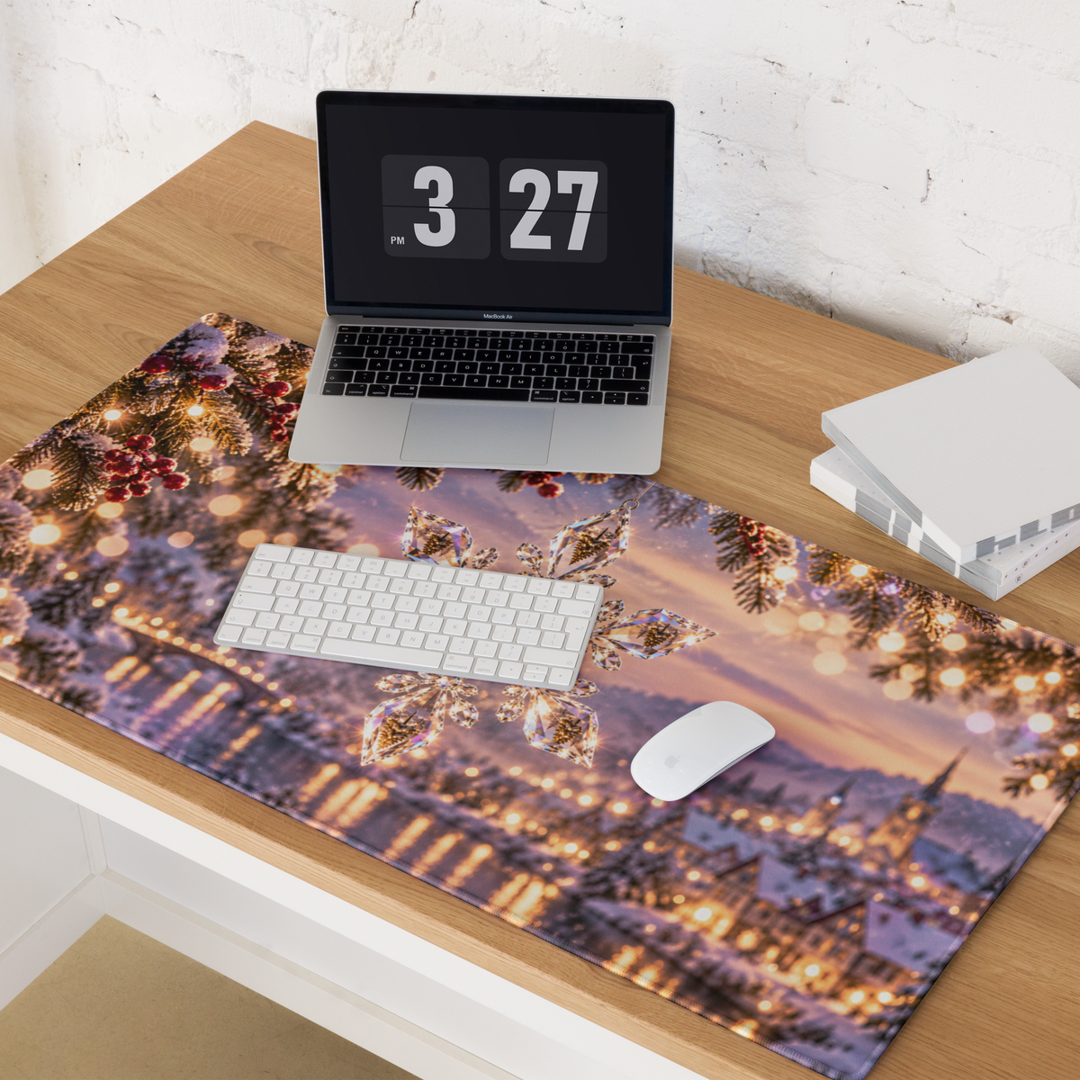Glass Snowflake | DeskScape Workstation Mat
