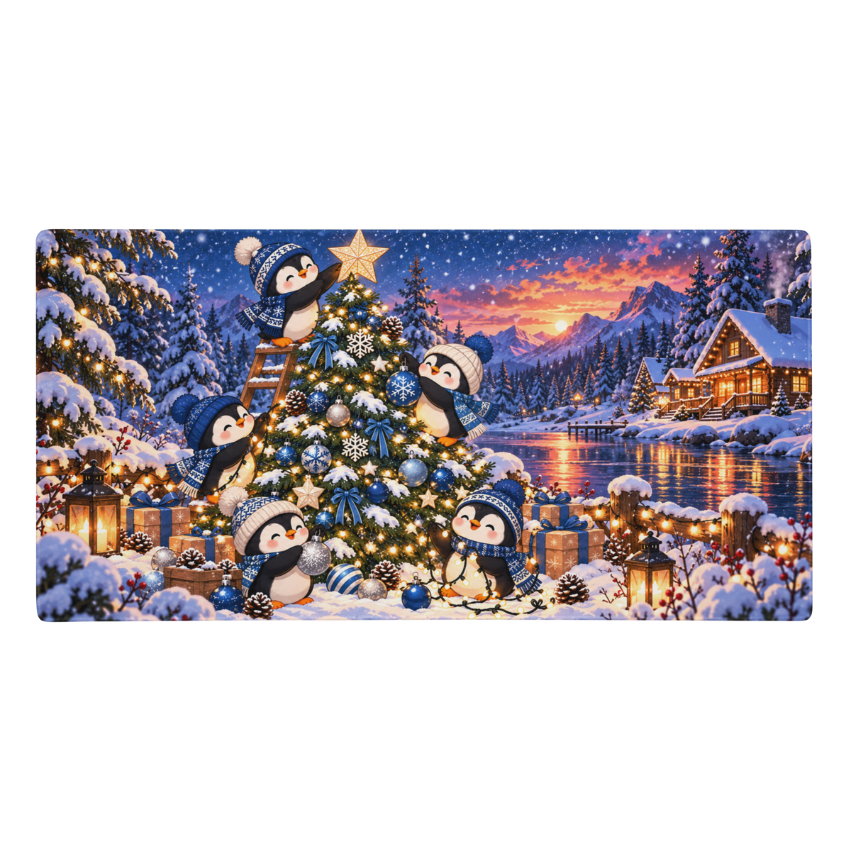 Penguin Christmas | DeskScape Workstation Mat