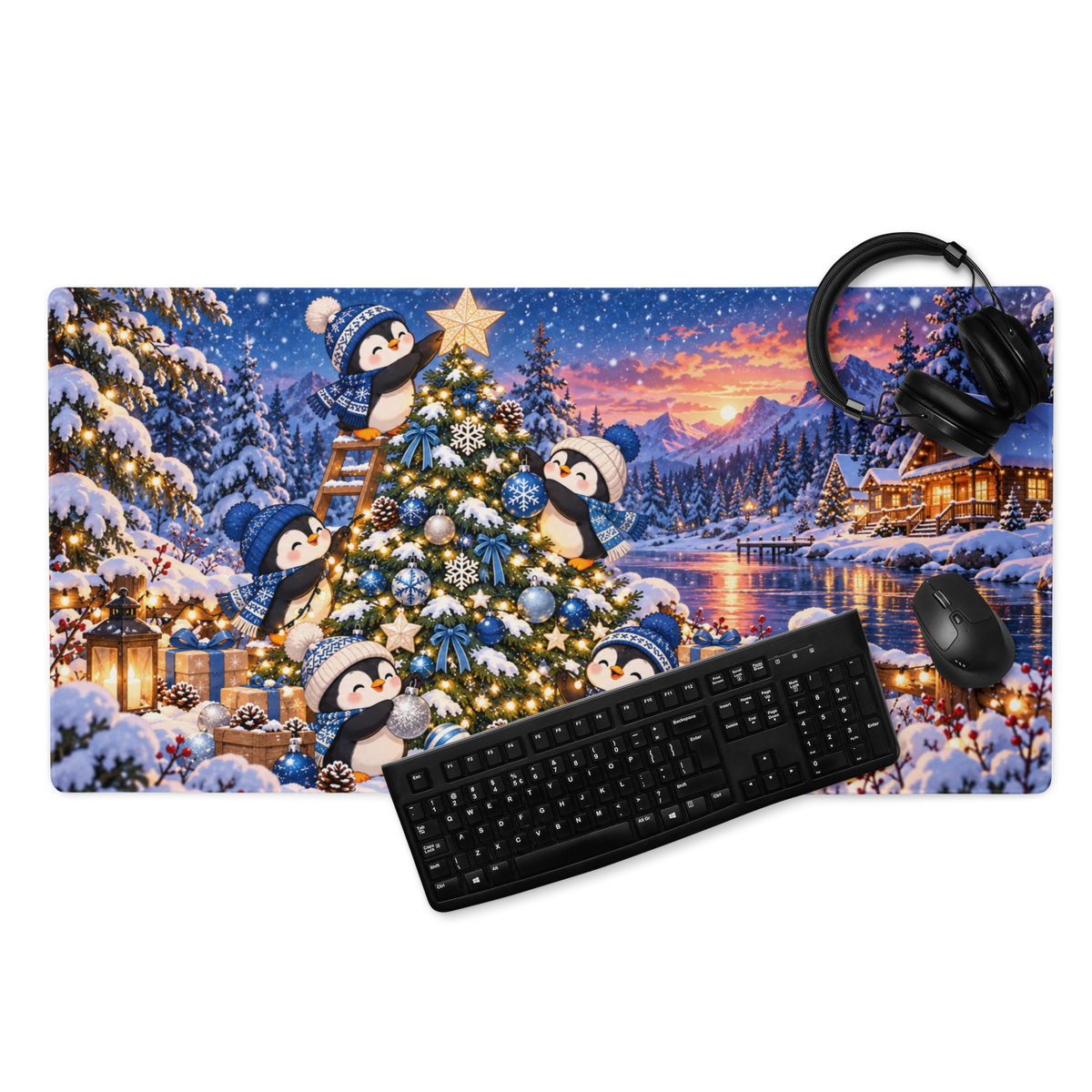 Penguin Christmas | DeskScape Workstation Mat