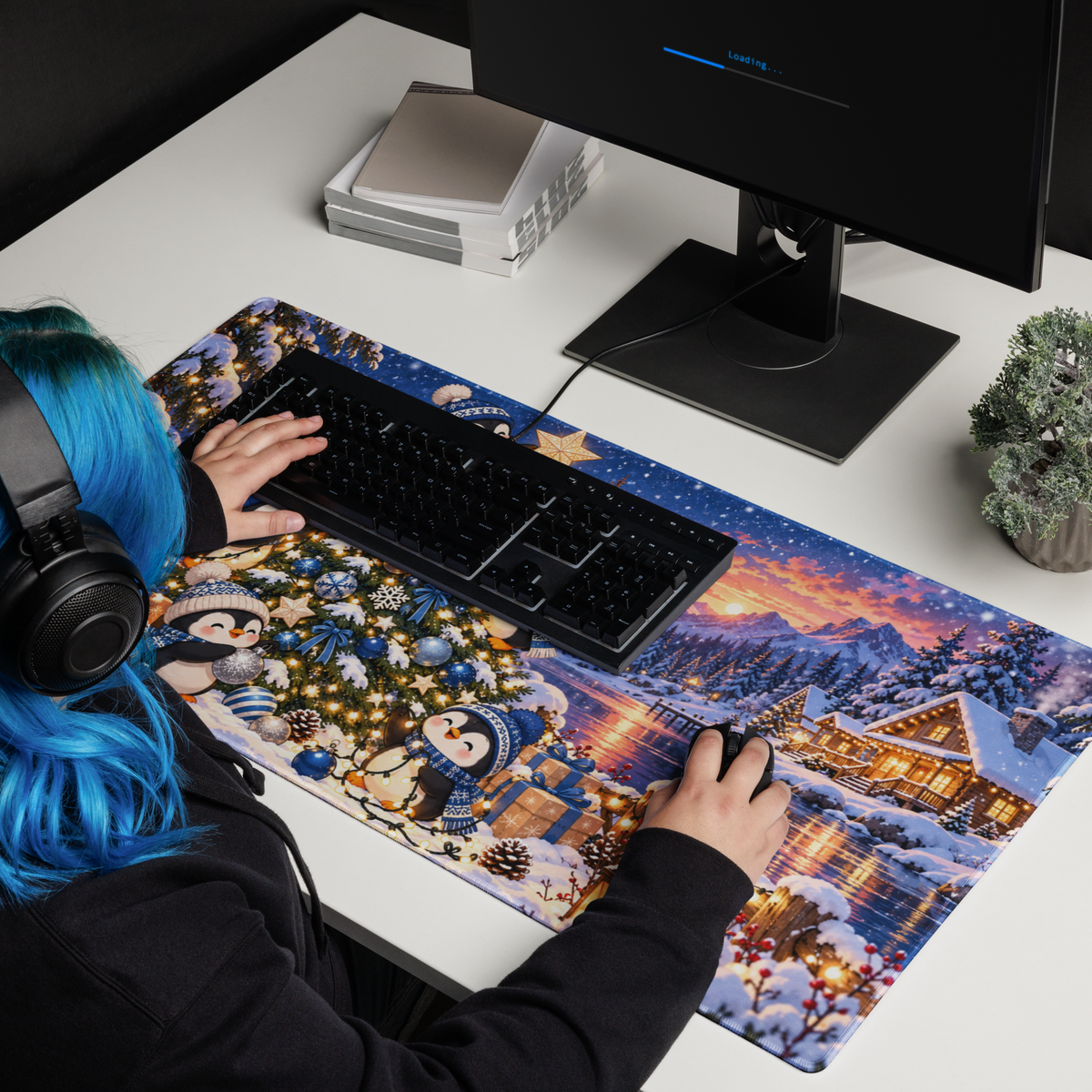 Penguin Christmas | DeskScape Workstation Mat