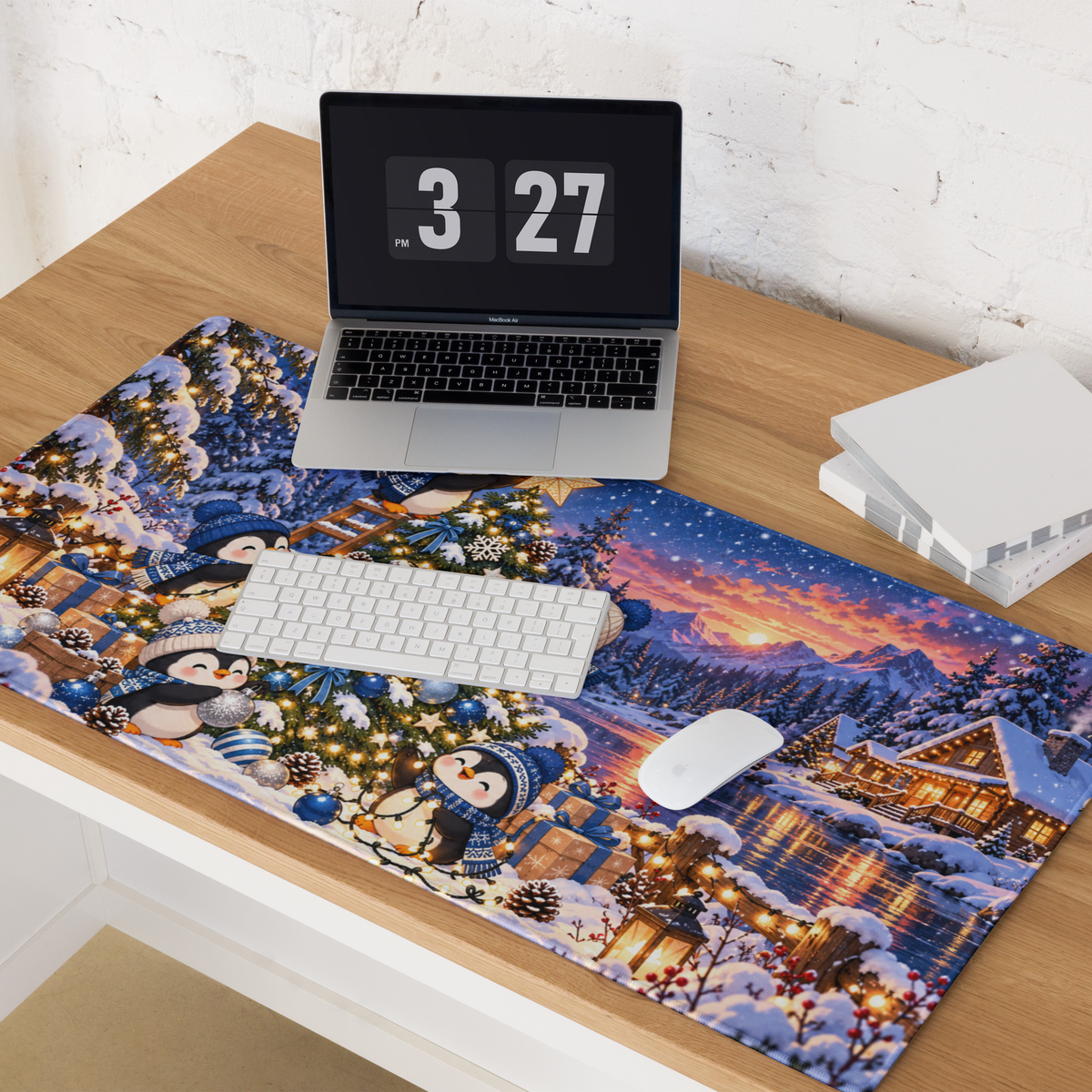 Penguin Christmas | DeskScape Workstation Mat