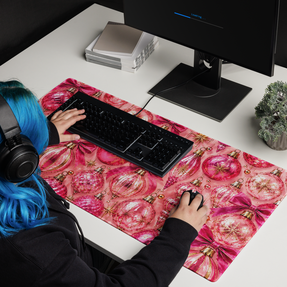 Pink Ornaments | DeskScape Workstation Mat