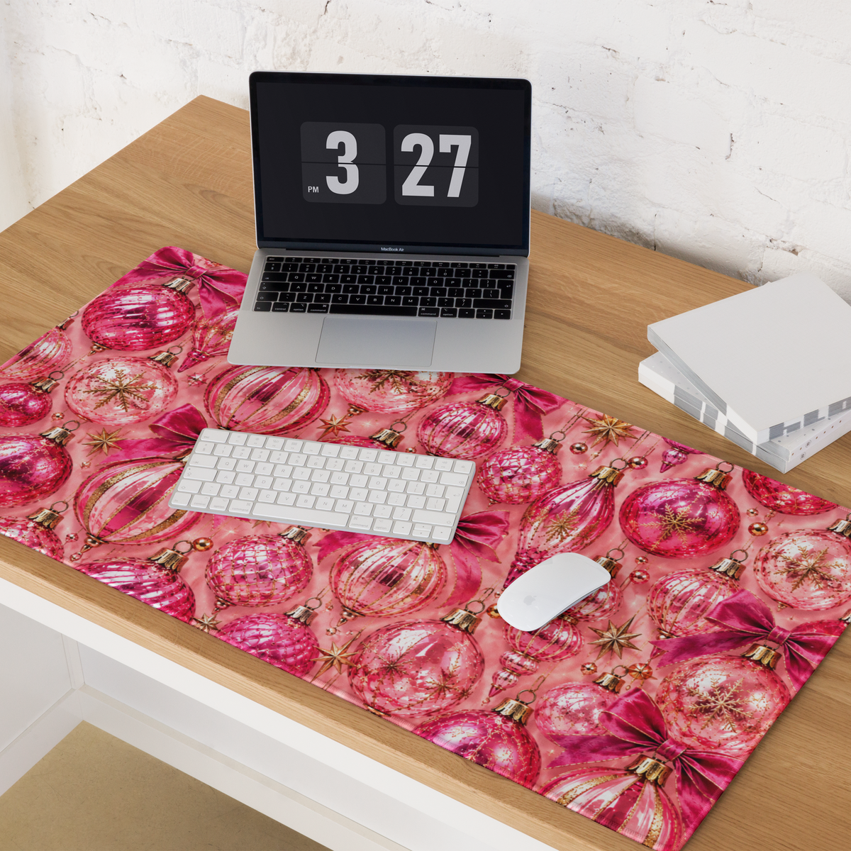 Pink Ornaments | DeskScape Workstation Mat