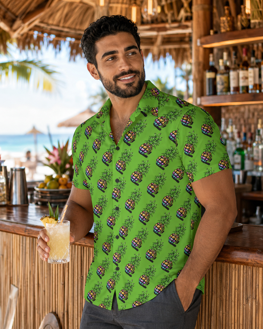 Green Pineapple Grenade | Hawaiian Button Down | Pineapple Grenade Collection