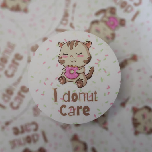 I Donut Care Cat Sticker