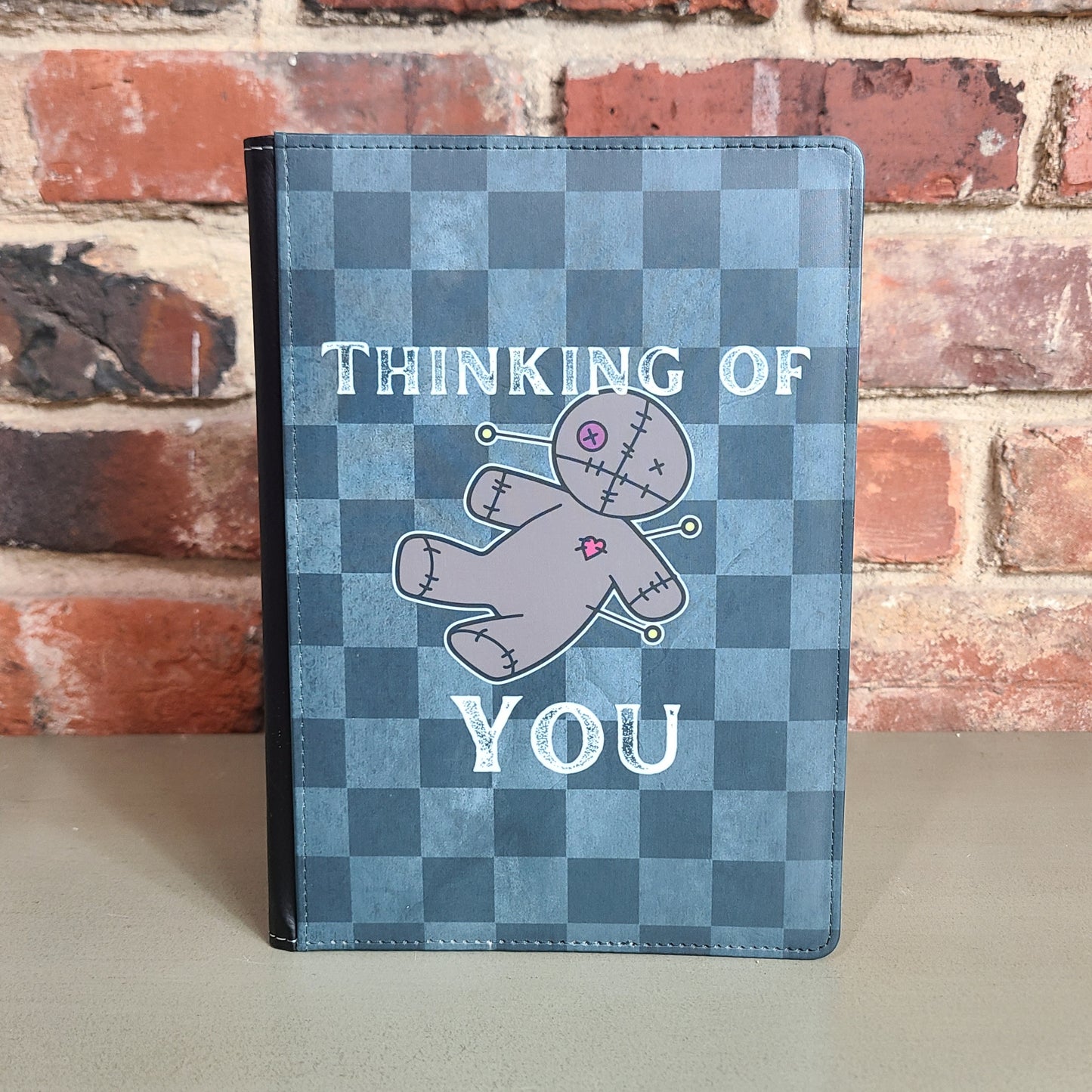 Voodoo Doll Journal, Thinking of You, Checkered Pattern Journal