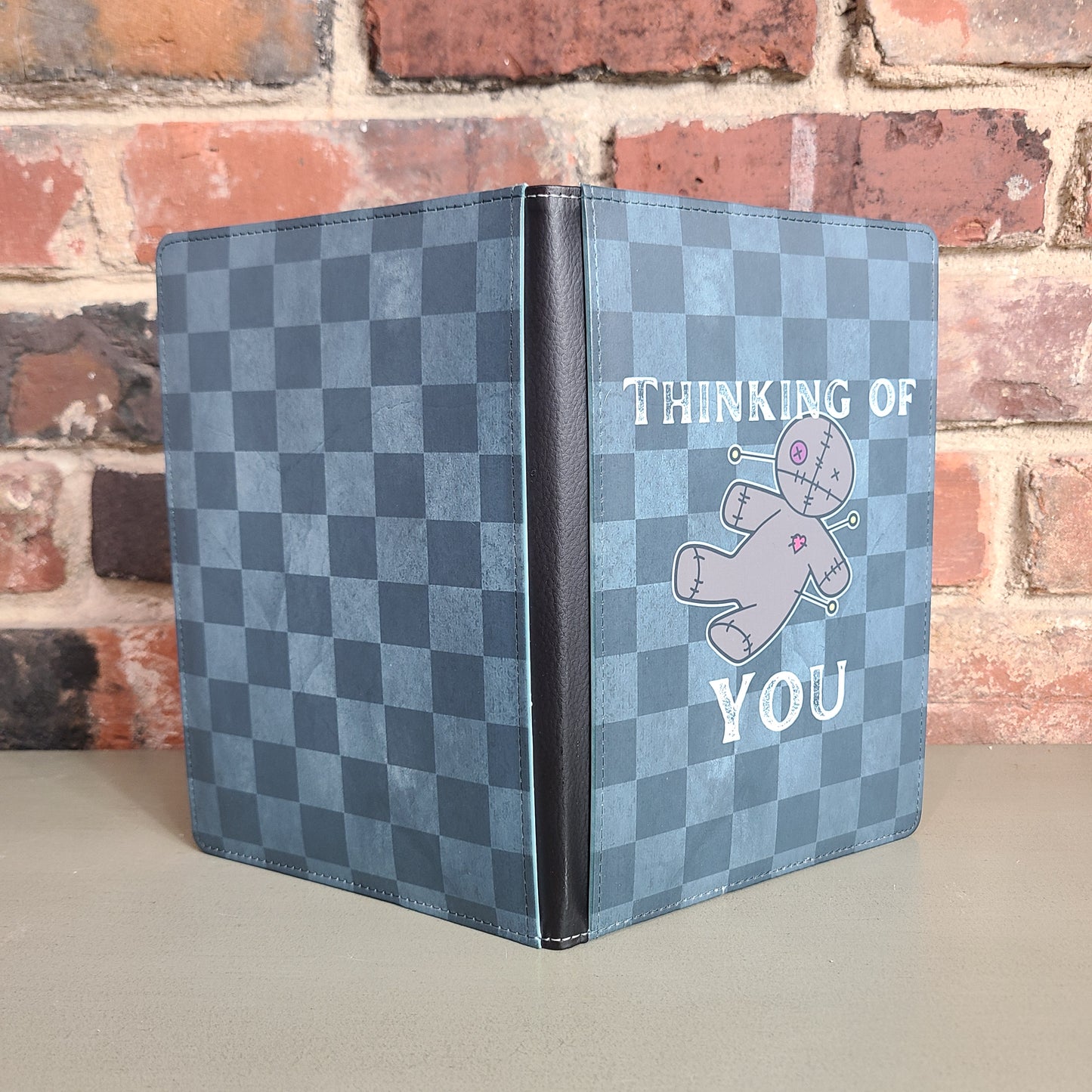 Voodoo Doll Journal, Thinking of You, Checkered Pattern Journal