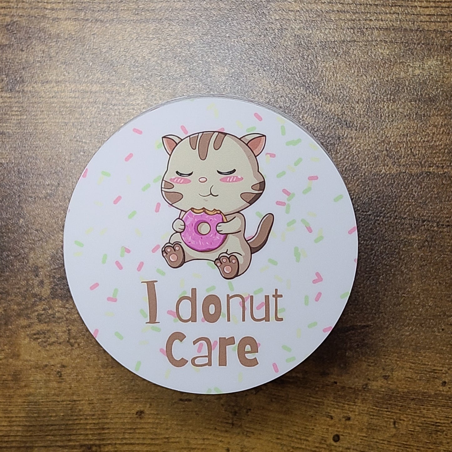 I Donut Care Cat Sticker