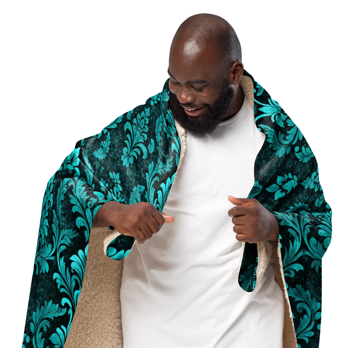 Abyss Damask | Sherpa Blanket | Damask Collection