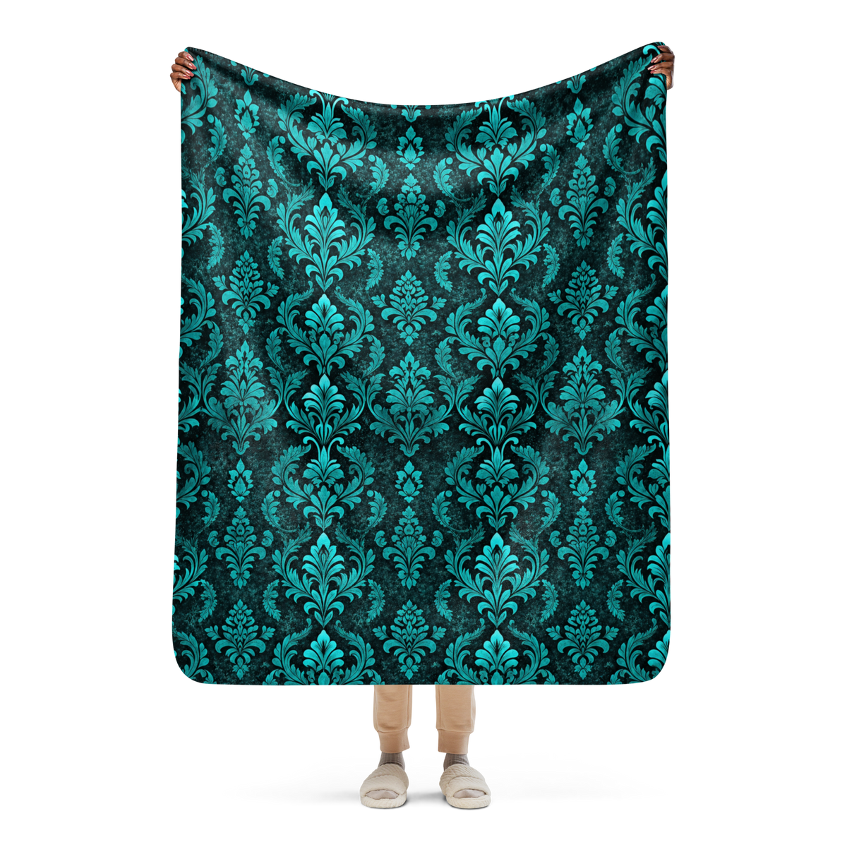 Abyss Damask | Sherpa Blanket | Damask Collection