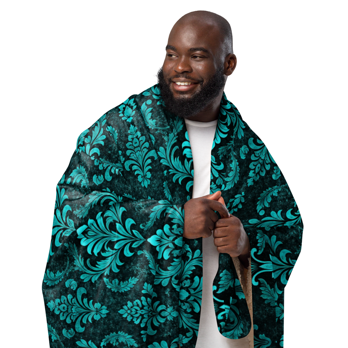 Abyss Damask | Sherpa Blanket | Damask Collection