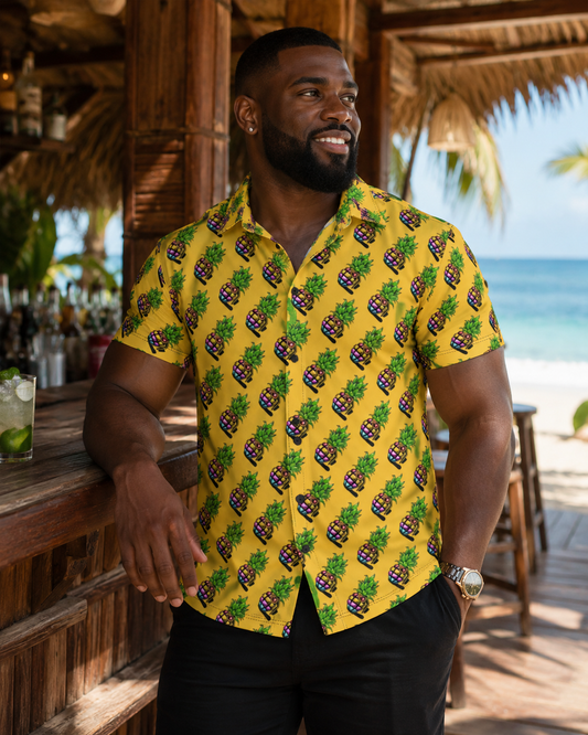 Yella Pineapple Grenade | Hawaiian Button Down | Pineapple Grenade Collection
