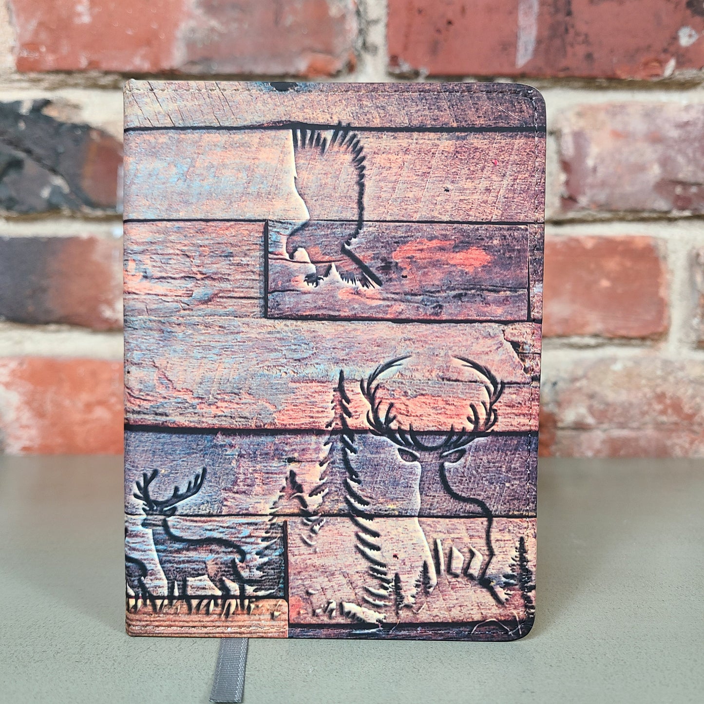 Faux Wood Embossed Deer Journal