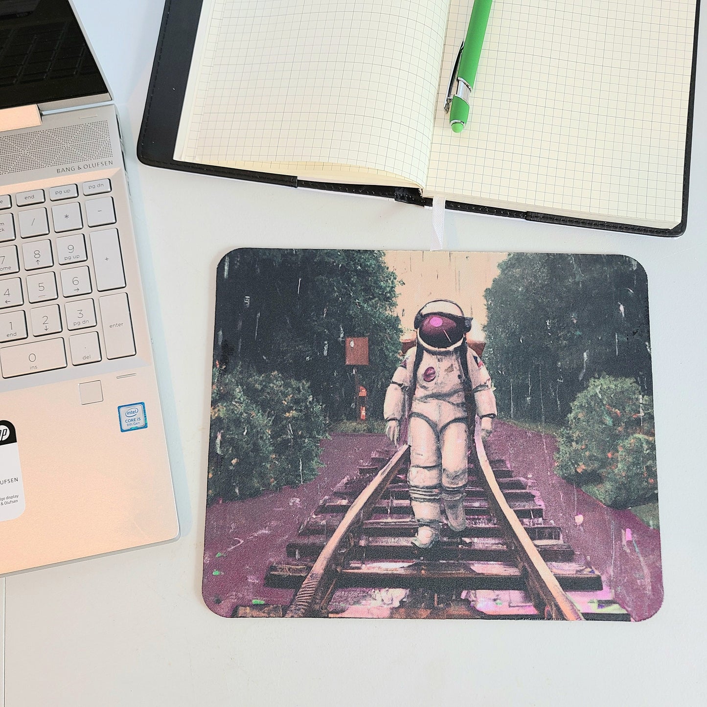 Purple Astronaut Railroad Mousepad